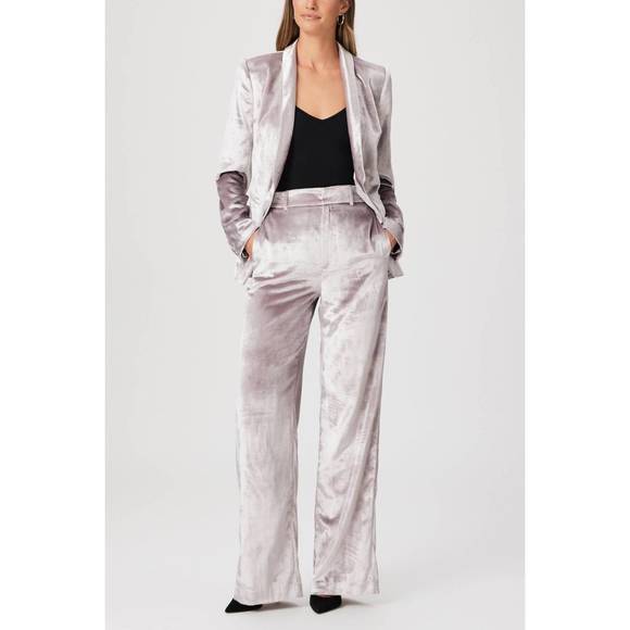 NEW PAIGE chateau velvet pant in pewter - Picture 3 of 3